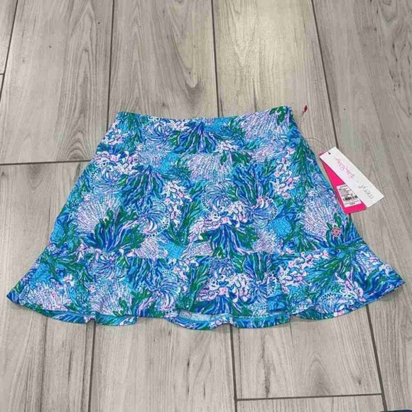 LillyPulitzer Zadora High Rise Skort Las Olas Aqua Strong Current Sea XS - Picture 1 of 5